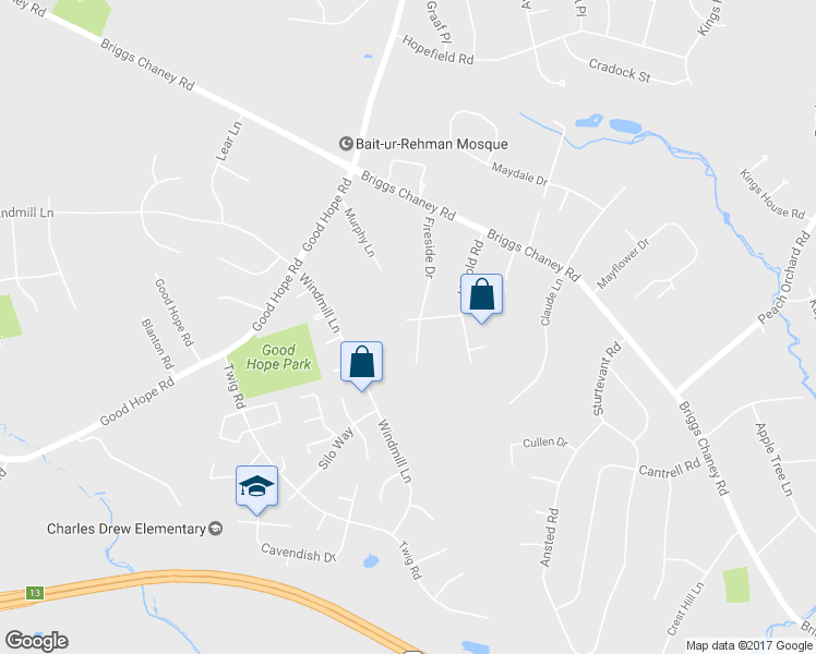 map of restaurants, bars, coffee shops, grocery stores, and more near 1615 Kiva Road in Silver Spring