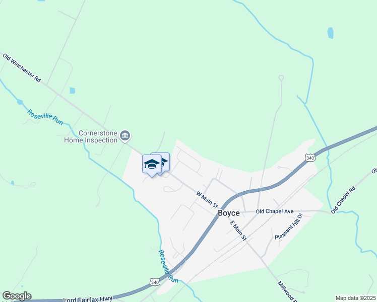 map of restaurants, bars, coffee shops, grocery stores, and more near 317 Hopkins Drive in Boyce