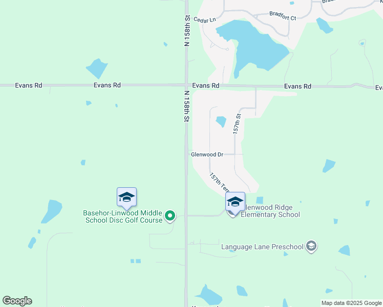 map of restaurants, bars, coffee shops, grocery stores, and more near 17760 Glenwood Drive in Basehor