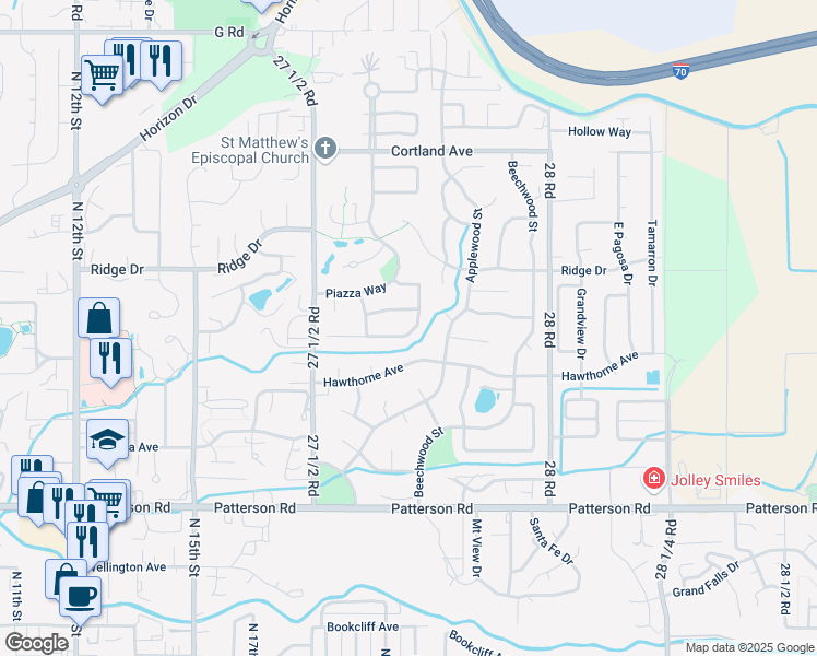 map of restaurants, bars, coffee shops, grocery stores, and more near 2277 Autumn Ash Avenue in Grand Junction