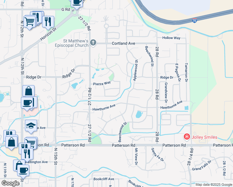 map of restaurants, bars, coffee shops, grocery stores, and more near 2277 Autumn Ash Avenue in Grand Junction