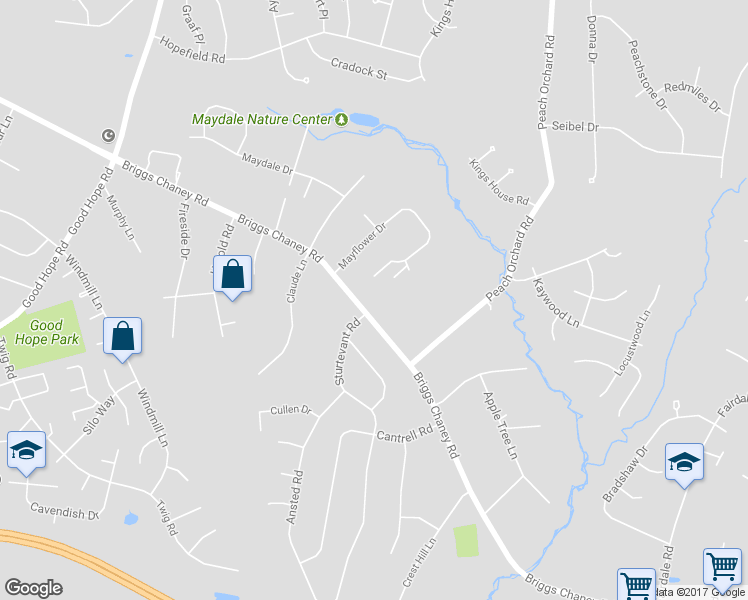 map of restaurants, bars, coffee shops, grocery stores, and more near 1910 Briggs Chaney Road in Silver Spring