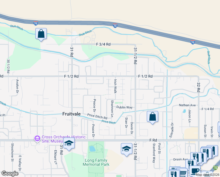 map of restaurants, bars, coffee shops, grocery stores, and more near 642 Brooks Ct in Grand Junction