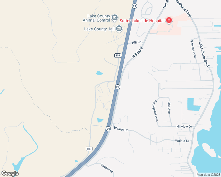 map of restaurants, bars, coffee shops, grocery stores, and more near 4538 Hill Road in Lakeport