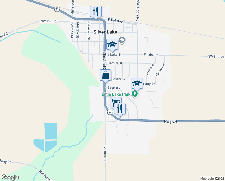 map of restaurants, bars, coffee shops, grocery stores, and more near 107 Sage Road in Silver Lake