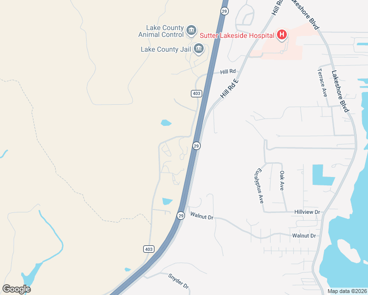 map of restaurants, bars, coffee shops, grocery stores, and more near 4538 Hill Road in Lakeport