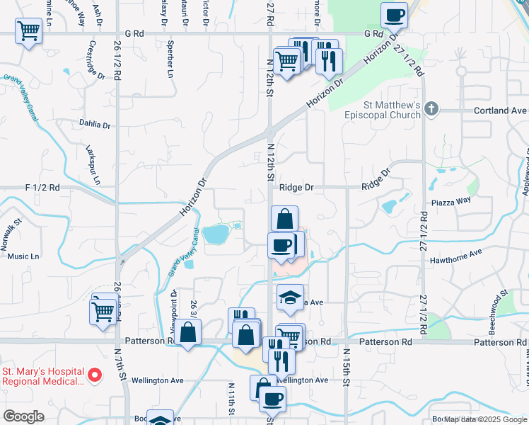 map of restaurants, bars, coffee shops, grocery stores, and more near in Grand Junction
