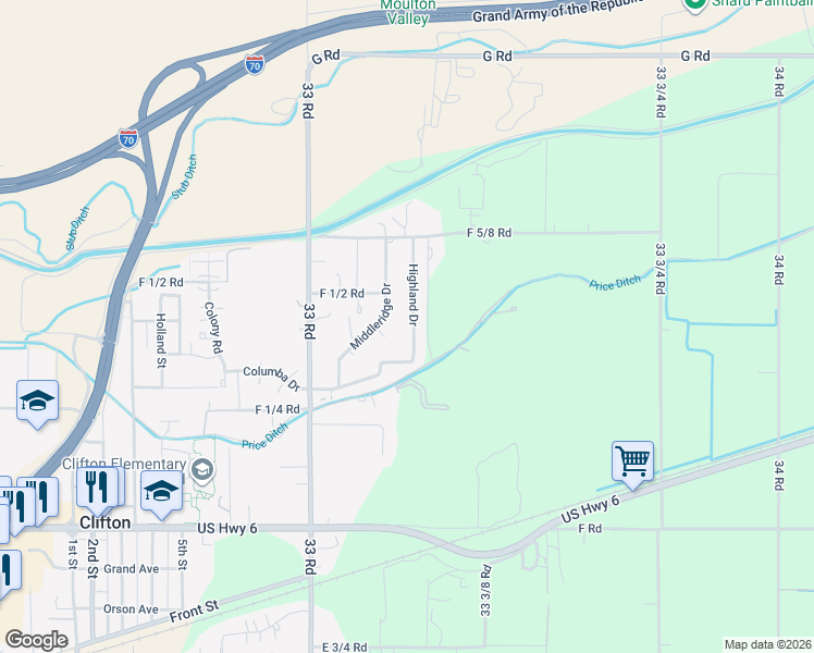 map of restaurants, bars, coffee shops, grocery stores, and more near 638 Highland Drive in Clifton