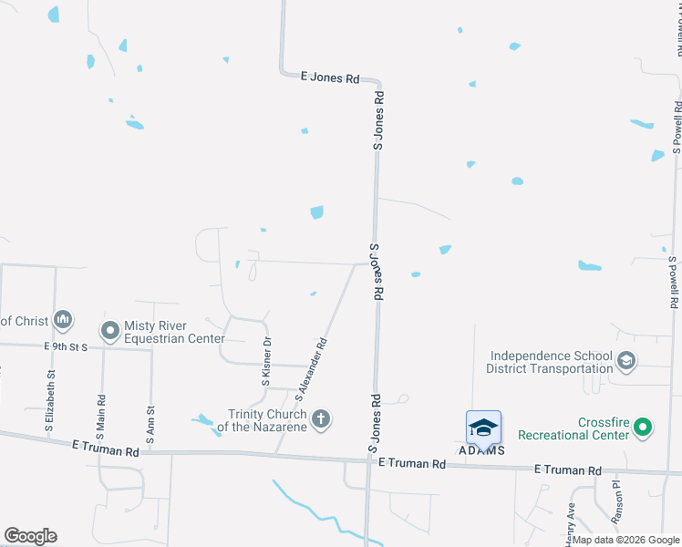 map of restaurants, bars, coffee shops, grocery stores, and more near 701 South Alexander Road in Independence