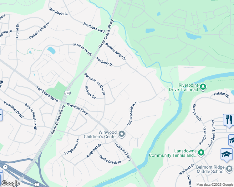 map of restaurants, bars, coffee shops, grocery stores, and more near 43196 Cardston Place in Leesburg