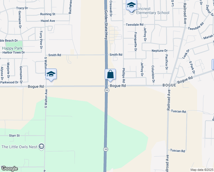 map of restaurants, bars, coffee shops, grocery stores, and more near Golden State Highway in Yuba City