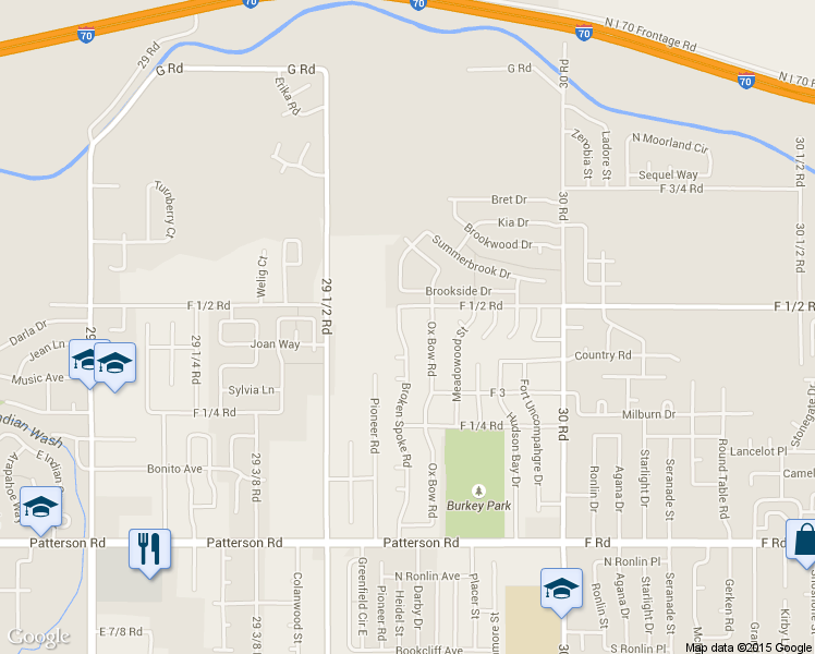 map of restaurants, bars, coffee shops, grocery stores, and more near 646 Broken Spoke Road in Grand Junction