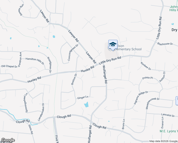 map of restaurants, bars, coffee shops, grocery stores, and more near 2444 Anderson Manor Court in Cincinnati