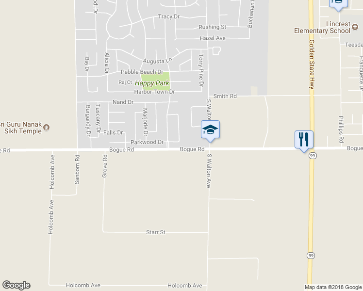 map of restaurants, bars, coffee shops, grocery stores, and more near 1752 Parkwood Drive in Yuba City