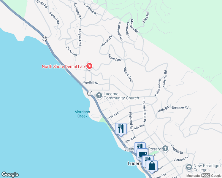 map of restaurants, bars, coffee shops, grocery stores, and more near 4532 Pine Street in Lucerne