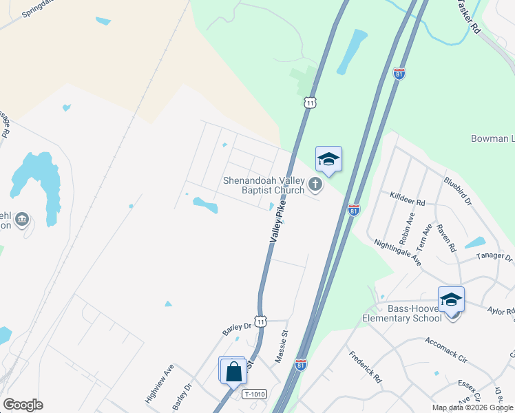 map of restaurants, bars, coffee shops, grocery stores, and more near 4692-4724 Valley Pike in Stephens City