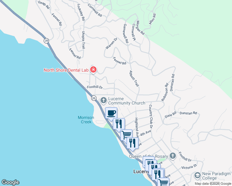 map of restaurants, bars, coffee shops, grocery stores, and more near 4532 Pine Street in Lucerne