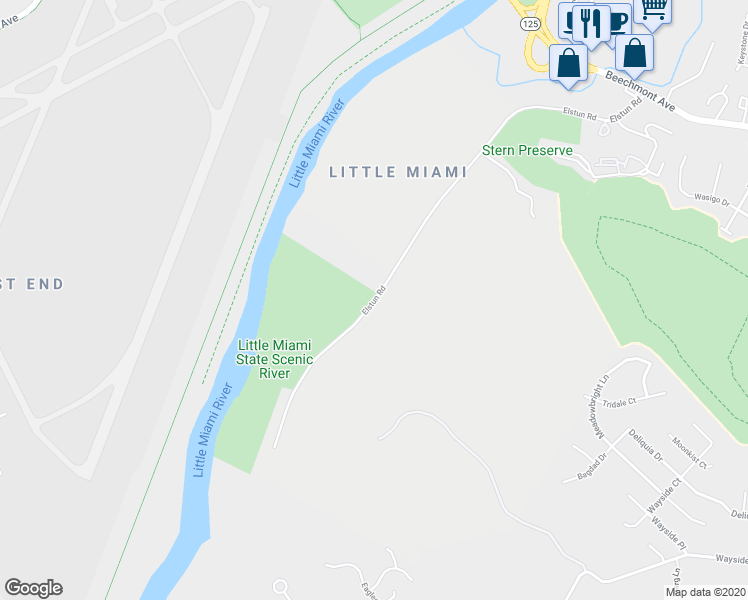 map of restaurants, bars, coffee shops, grocery stores, and more near 2106 Elstun Road in Cincinnati