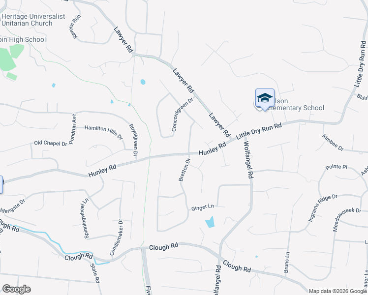 map of restaurants, bars, coffee shops, grocery stores, and more near 2411 Turnberry Drive in Cincinnati