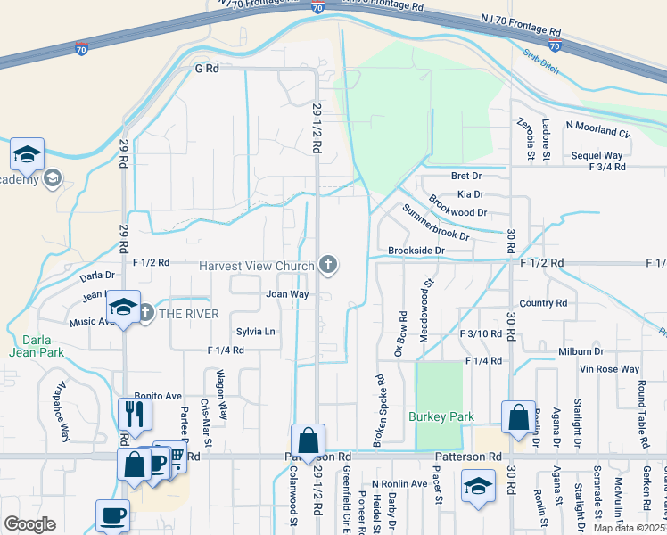 map of restaurants, bars, coffee shops, grocery stores, and more near 648 29 1/2 Road in Grand Junction