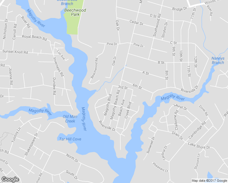 map of restaurants, bars, coffee shops, grocery stores, and more near 272 Magothy Beach Road in Pasadena