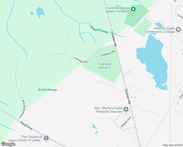 map of restaurants, bars, coffee shops, grocery stores, and more near 525 Goshen Road in Cape May County