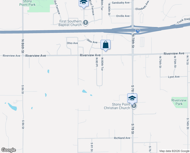 map of restaurants, bars, coffee shops, grocery stores, and more near 28 North 80 Place in Kansas City