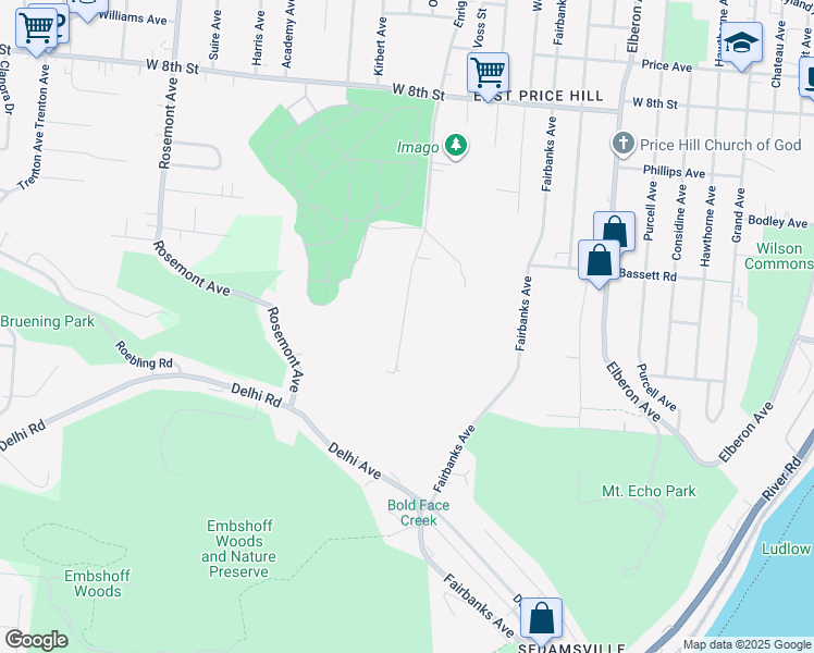 map of restaurants, bars, coffee shops, grocery stores, and more near 530 Enright Avenue in Cincinnati