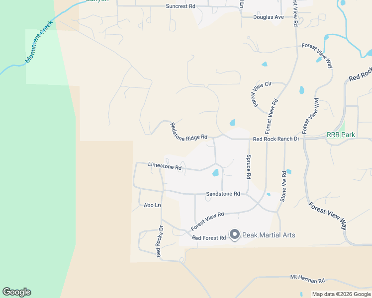 map of restaurants, bars, coffee shops, grocery stores, and more near 4549 Redstone Ridge Road in Monument