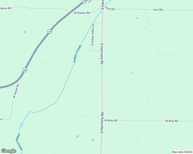 map of restaurants, bars, coffee shops, grocery stores, and more near 5400 South Harmony Road in Bloomington