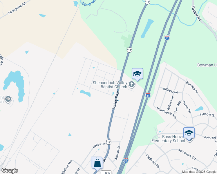 map of restaurants, bars, coffee shops, grocery stores, and more near 4692-4854 U.S. 11 in Stephens City