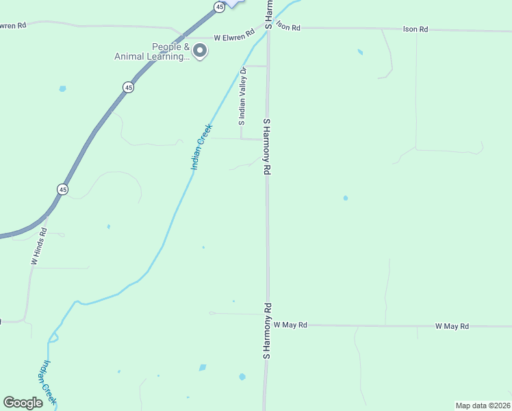 map of restaurants, bars, coffee shops, grocery stores, and more near 5400 South Harmony Road in Bloomington