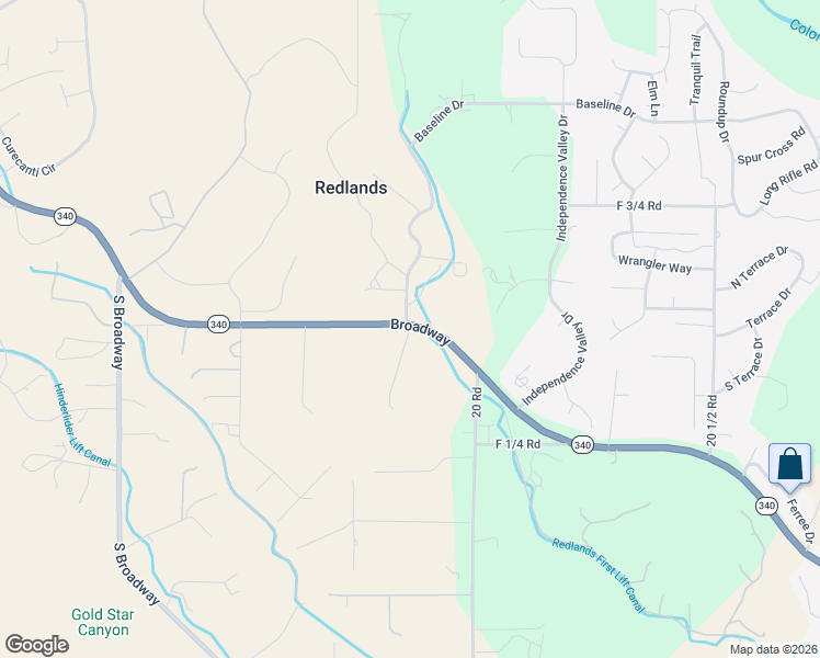 map of restaurants, bars, coffee shops, grocery stores, and more near 1985 Broadway in Grand Junction
