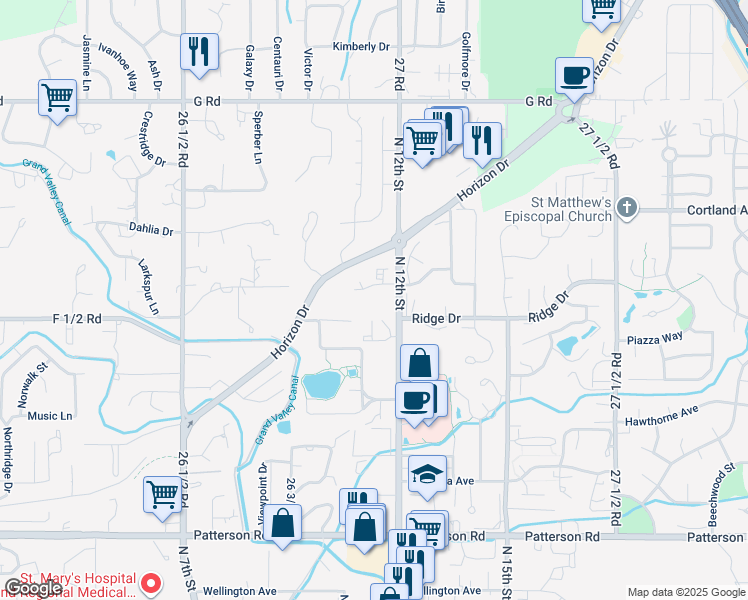 map of restaurants, bars, coffee shops, grocery stores, and more near 3205 North 12th Street in Grand Junction