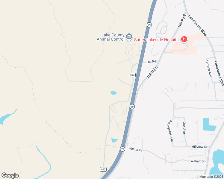 map of restaurants, bars, coffee shops, grocery stores, and more near 4733 Hill Road in Lakeport