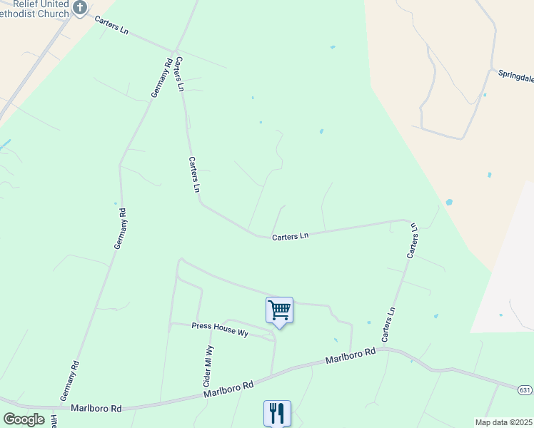 map of restaurants, bars, coffee shops, grocery stores, and more near 140 Serviceberry Court in Stephens City