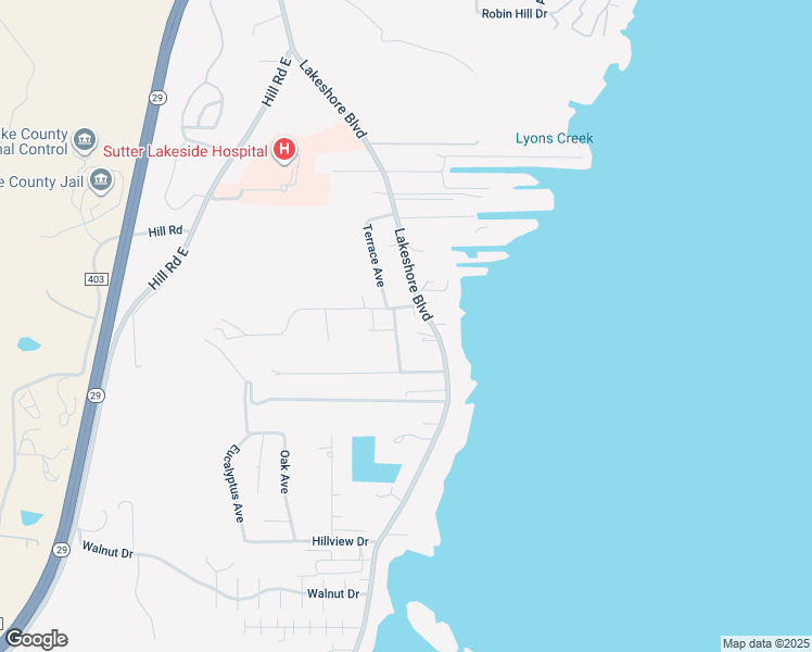 map of restaurants, bars, coffee shops, grocery stores, and more near 4754 South Terrace Avenue in Lakeport