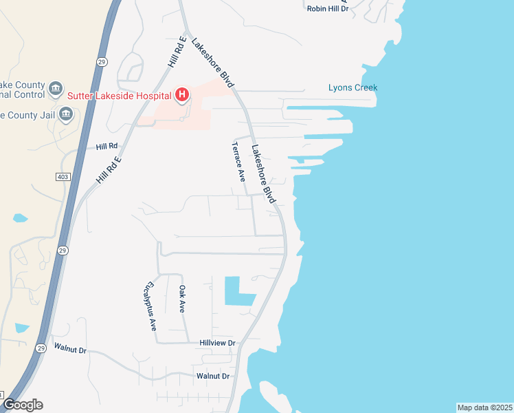 map of restaurants, bars, coffee shops, grocery stores, and more near 4754 South Terrace Avenue in Lakeport