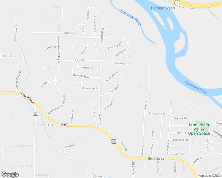 map of restaurants, bars, coffee shops, grocery stores, and more near 646 Terrace Drive in Grand Junction