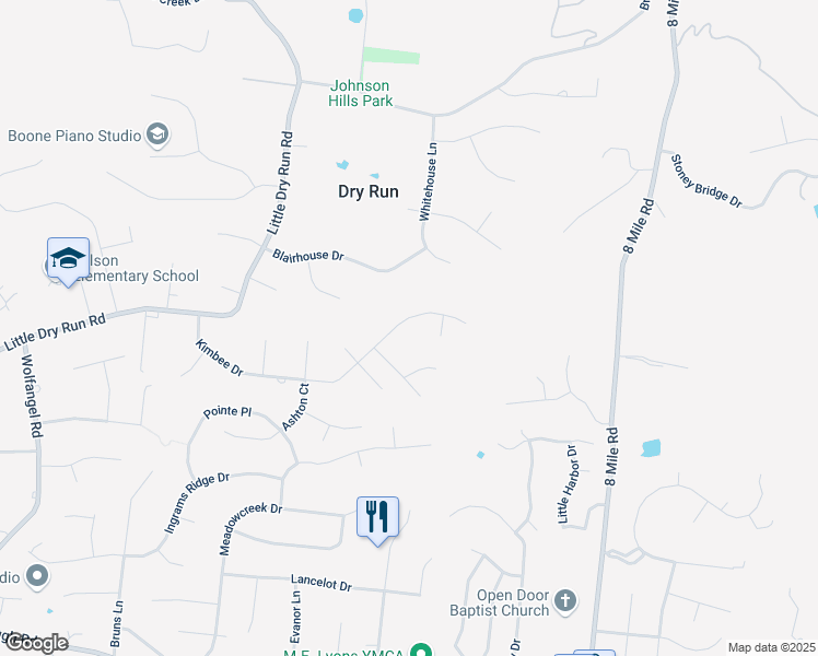 map of restaurants, bars, coffee shops, grocery stores, and more near 8008 Willowhills Drive in Cincinnati