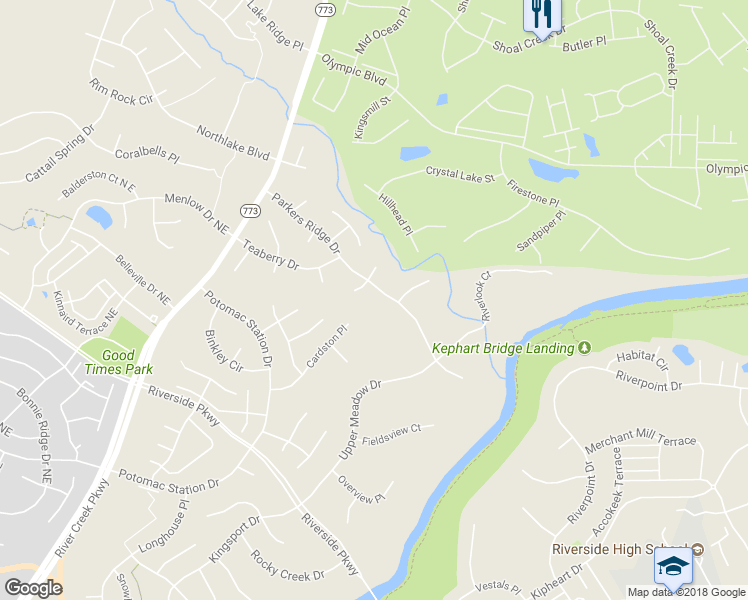 map of restaurants, bars, coffee shops, grocery stores, and more near 43231 Parkers Ridge Drive in Leesburg