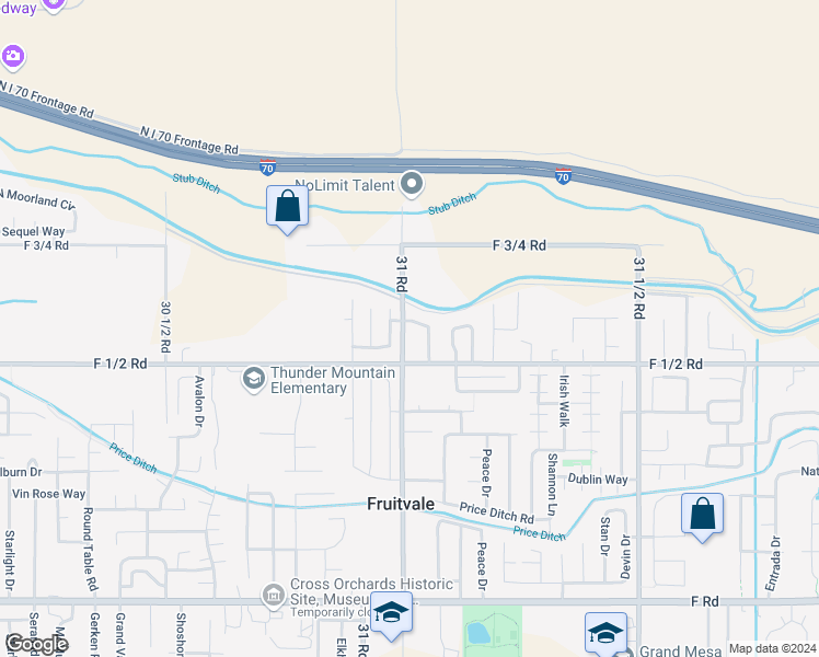 map of restaurants, bars, coffee shops, grocery stores, and more near 662 Lela Place in Grand Junction