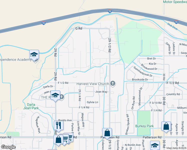map of restaurants, bars, coffee shops, grocery stores, and more near 663 Welig Court in Grand Junction