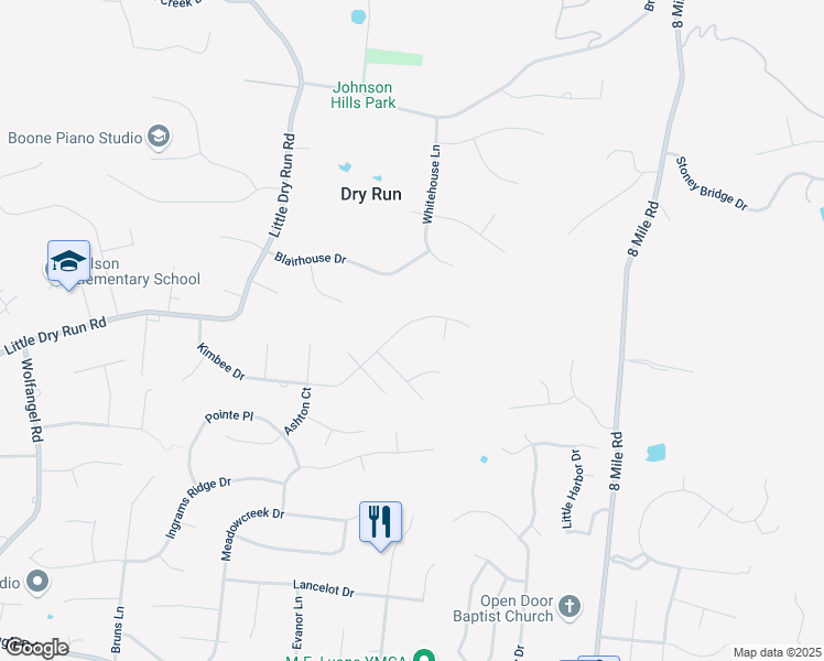 map of restaurants, bars, coffee shops, grocery stores, and more near 8008 Willowhills Drive in Cincinnati