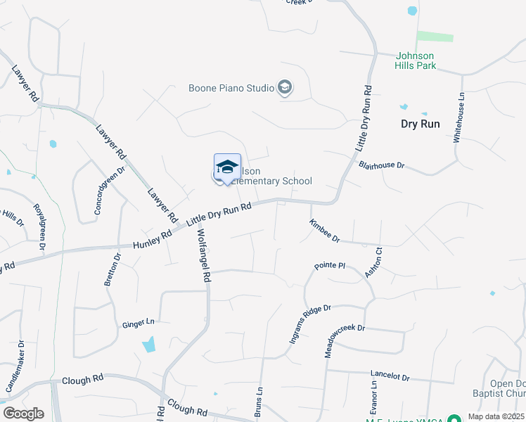 map of restaurants, bars, coffee shops, grocery stores, and more near 2555 Little Dry Run Road in Cincinnati
