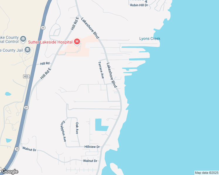 map of restaurants, bars, coffee shops, grocery stores, and more near 120 Miramonte Avenue in Lakeport