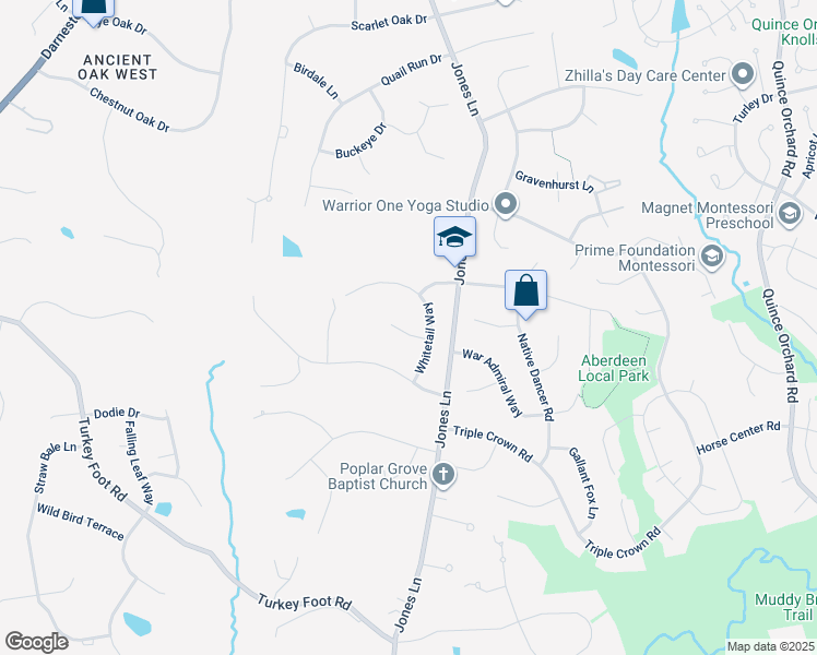 map of restaurants, bars, coffee shops, grocery stores, and more near 15012 Whitetail Way in Darnestown