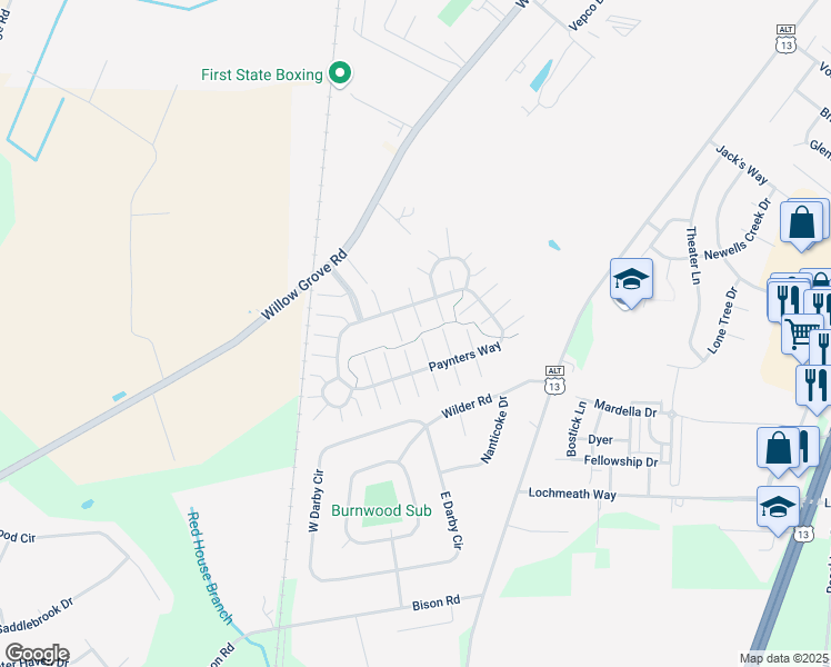 map of restaurants, bars, coffee shops, grocery stores, and more near 48 South Stetson Lane in Camden