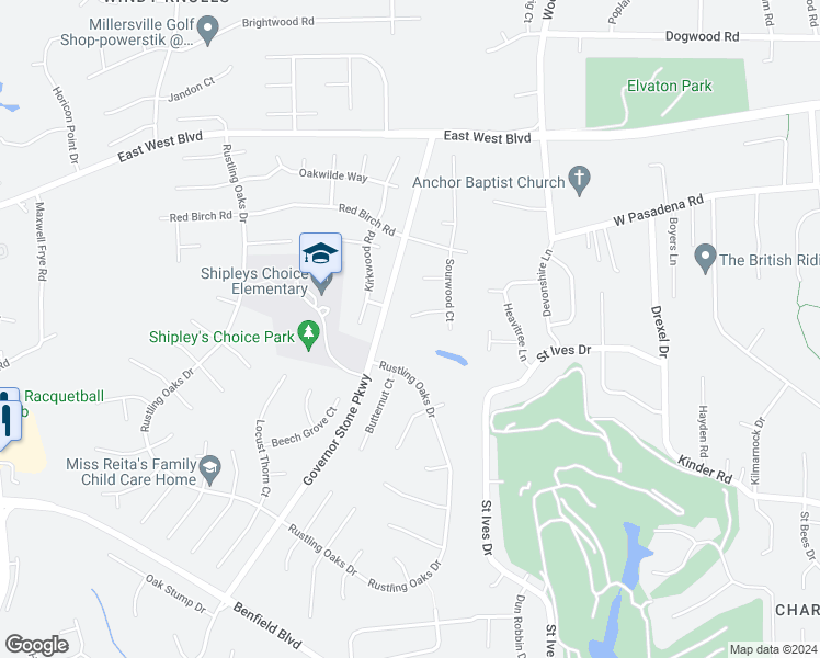 map of restaurants, bars, coffee shops, grocery stores, and more near 747 Rock Elm Court in Millersville