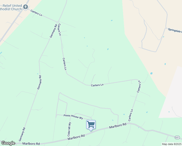 map of restaurants, bars, coffee shops, grocery stores, and more near 166 Serviceberry Court in Stephens City